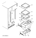 FRESH FOOD SHELVES Diagram and Parts List for HSM25IFTDSA  Hotpoint Refrigerator