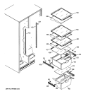 FRESH FOOD SHELVES Diagram and Parts List for HSM25IFTFSA  Hotpoint Refrigerator
