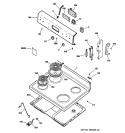 CONTROL PANEL & COOKTOP Diagram and Parts List for ABS300K2BB  General Electric Range
