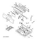 CONTROL PANEL & COOKTOP Diagram and Parts List for J2BP85BEL2BB  General Electric Range