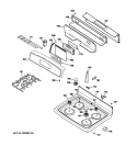 CONTROL PANEL & COOKTOP Diagram and Parts List for J2BP85SEL2SS  General Electric Range