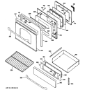 DOOR & DRAWER PARTS Diagram and Parts List for J2BP85SEL2SS  General Electric Range