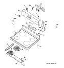 CONTROL PANEL & COOKTOP Diagram and Parts List for JB600WK4WW  General Electric Range