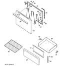 DOOR & DRAWER PARTS Diagram and Parts List for JBS03M1WH  General Electric Range