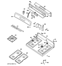 CONTROL PANEL & COOKTOP Diagram and Parts List for JGBS23SEM1SS  General Electric Range