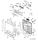 ESCUTCHEON & DOOR ASSEMBLY Diagram and Parts List for GSD5960G00SS  General Electric Dishwasher