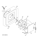 DRYER FRONT PANEL & DOOR Diagram and Parts List for WSM2480D3WW  General Electric Washer Dryer Combo
