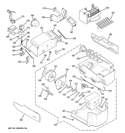 ICE MAKER & DISPENSER Diagram and Parts List for PHG25MGTAFBB  General Electric Refrigerator