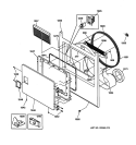 FRONT PANEL & DOOR Diagram and Parts List for DCCH43GF1WW  General Electric Dryer