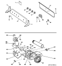 BACKSPLASH, BLOWER & MOTOR Diagram and Parts List for DLSR483EG2WW  General Electric Dryer
