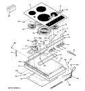 CONTROL PANEL & COOKTOP Diagram and Parts List for PCP912SM2SS  General Electric Cooktop