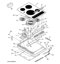 CONTROL PANEL & COOKTOP Diagram and Parts List for PP942BM2BB  General Electric Cooktop