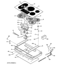 CONTROL PANEL & COOKTOP Diagram and Parts List for PP962KM2CC  General Electric Cooktop