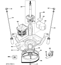 SUSPENSION, PUMP & DRIVE COMPONENTS Diagram and Parts List for GHDSR316H2WW  General Electric Washer