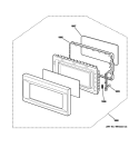 DOOR PARTS Diagram and Parts List for JEB186CDN1BB  General Electric Microwave