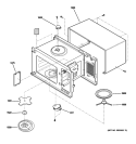 OVEN CAVITY PARTS Diagram and Parts List for JEB186CSN1SS  General Electric Microwave