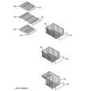 FREEZER SHELVES Diagram and Parts List for PSCF3RGXAFBB  General Electric Refrigerator