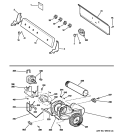 BACKSPLASH, BLOWER & MOTOR Diagram and Parts List for DLSR483GG2WW  General Electric Dryer