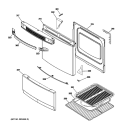 DOOR & DRAWER PARTS Diagram and Parts List for JAS02SN1SS  General Electric Range