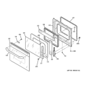 DOOR Diagram and Parts List for JKP86CF5CC  General Electric Microwave Oven Combo
