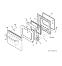 DOOR Diagram and Parts List for JKP86WF6WW  General Electric Microwave Oven Combo