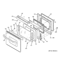 DOOR Diagram and Parts List for JKP86SH4SS  General Electric Microwave Oven Combo