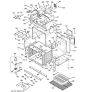 BODY WITH MICROWAVE SUPPORT Diagram and Parts List for JTP86CF6CC  General Electric Microwave Oven Combo