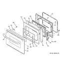 DOOR Diagram and Parts List for JTP86SH5SS  General Electric Microwave Oven Combo
