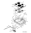 CONTROL PANEL & COOKTOP Diagram and Parts List for PP945SM2SS  General Electric Cooktop