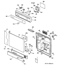ESCUTCHEON & DOOR ASSEMBLY Diagram and Parts List for GSD2201G00WW  General Electric Dishwasher