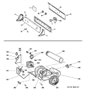 BACKSPLASH, BLOWER & MOTOR ASSEMBLY Diagram and Parts List for DLLSR33GF3WC  General Electric Dryer