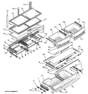 FRESH FOOD SHELVES Diagram and Parts List for PFCS1NFXASS  General Electric Refrigerator