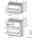 DOORS Diagram and Parts List for GTH16BBXYLCC  General Electric Refrigerator
