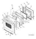 DOOR Diagram and Parts List for PB750DN1WW  General Electric Range