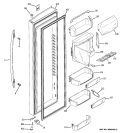 FRESH FOOD DOOR Diagram and Parts List for PSDS3YGXBFSS  General Electric Refrigerator