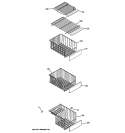 FREEZER SHELVES Diagram and Parts List for PSSS7RGXACSS  General Electric Refrigerator