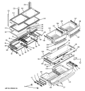 FRESH FOOD SHELVES Diagram and Parts List for PFSS5PJXASS  General Electric Refrigerator