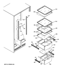 FRESH FOOD SHELVES Diagram and Parts List for GSS22JETGCC  General Electric Refrigerator
