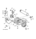 BLOWER & DRIVE ASSEMBLY Diagram and Parts List for DCCB330GG3WC  General Electric Dryer