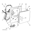 FRONT PANEL & DOOR Diagram and Parts List for DISR333FC7WW  General Electric Dryer