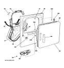 FRONT PANEL & DOOR Diagram and Parts List for DIST333JTDWW  General Electric Dryer