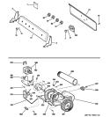BACKSPLASH, BLOWER & MOTOR Diagram and Parts List for DLSR483GG4WW  General Electric Dryer