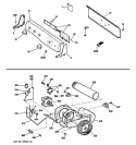 BACKSPLASH, BLOWER & MOTOR Diagram and Parts List for DPSE810EG3WT  General Electric Dryer