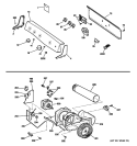 BACKSPLASH, BLOWER & MOTOR Diagram and Parts List for DPSR610EG3WT  General Electric Dryer