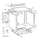 CABINET Diagram and Parts List for DCCB330EG3WC  General Electric Dryer