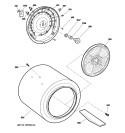 DRUM Diagram and Parts List for DCCB330EG3WC  General Electric Dryer