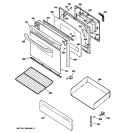 DOOR & DRAWER PARTS Diagram and Parts List for JGBP25DEM2BB  General Electric Range