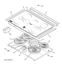 COOKTOP Diagram and Parts List for JS905SK4SS  General Electric Range