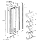 FRESH FOOD DOOR Diagram and Parts List for PSB48YGXASV  General Electric Refrigerator