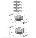 FREEZER SHELVES Diagram and Parts List for PSB48YGXASV  General Electric Refrigerator
